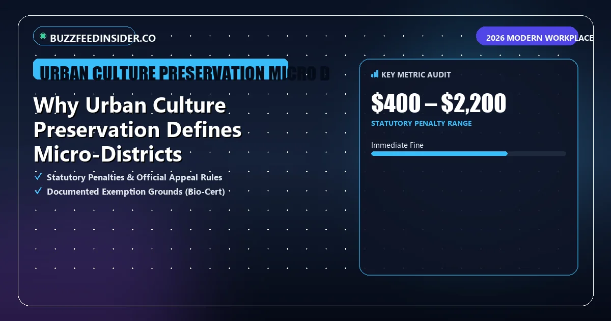 Analytical HUD metric overview assessing key evaluation parameters for urban culture preservation micro districts.